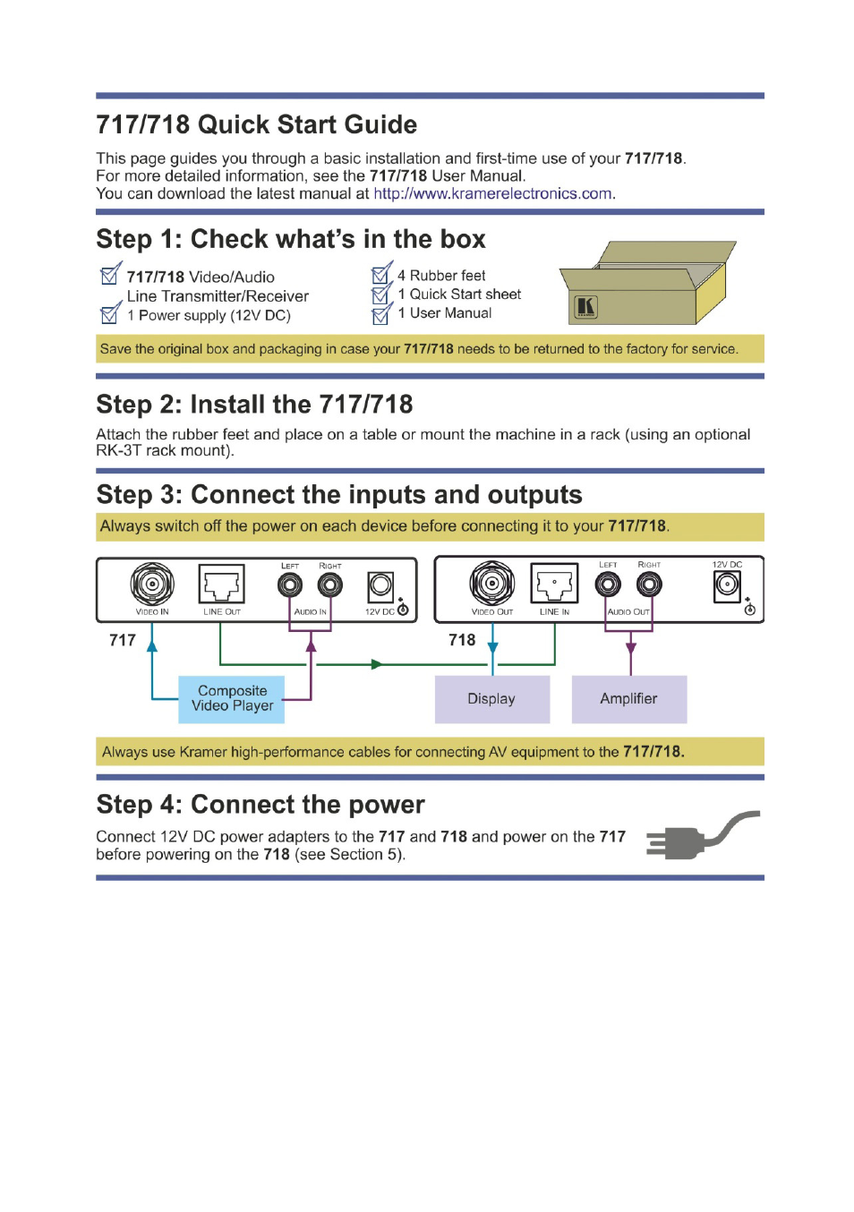 Kramer Electronics 718 User Manual | Page 2 / 14