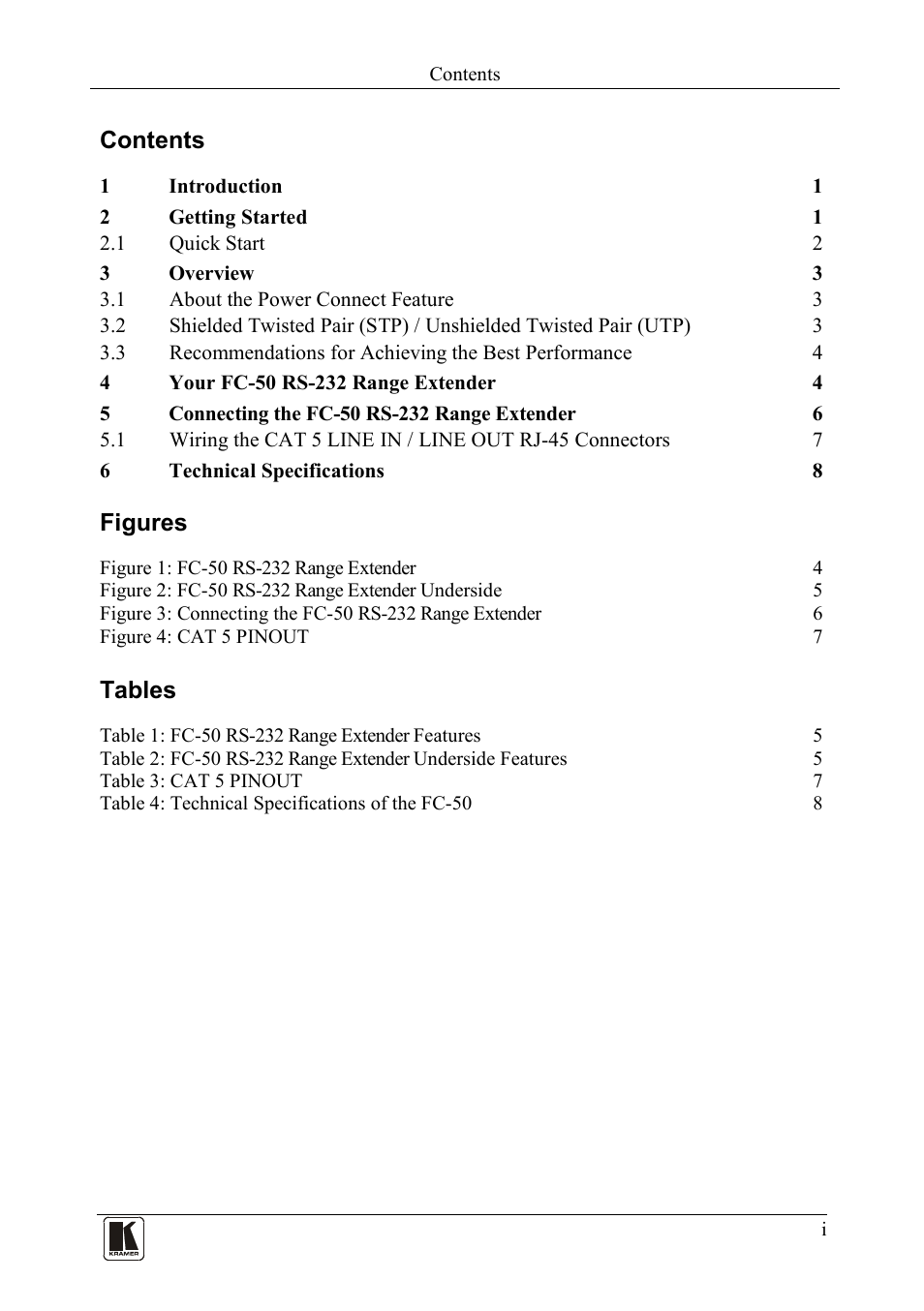 Kramer Electronics FC-50 User Manual | Page 2 / 12