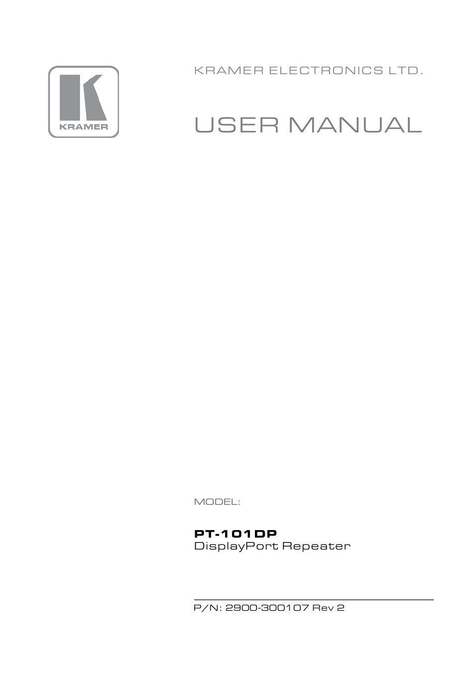 Kramer Electronics PT-101DP User Manual | 13 pages