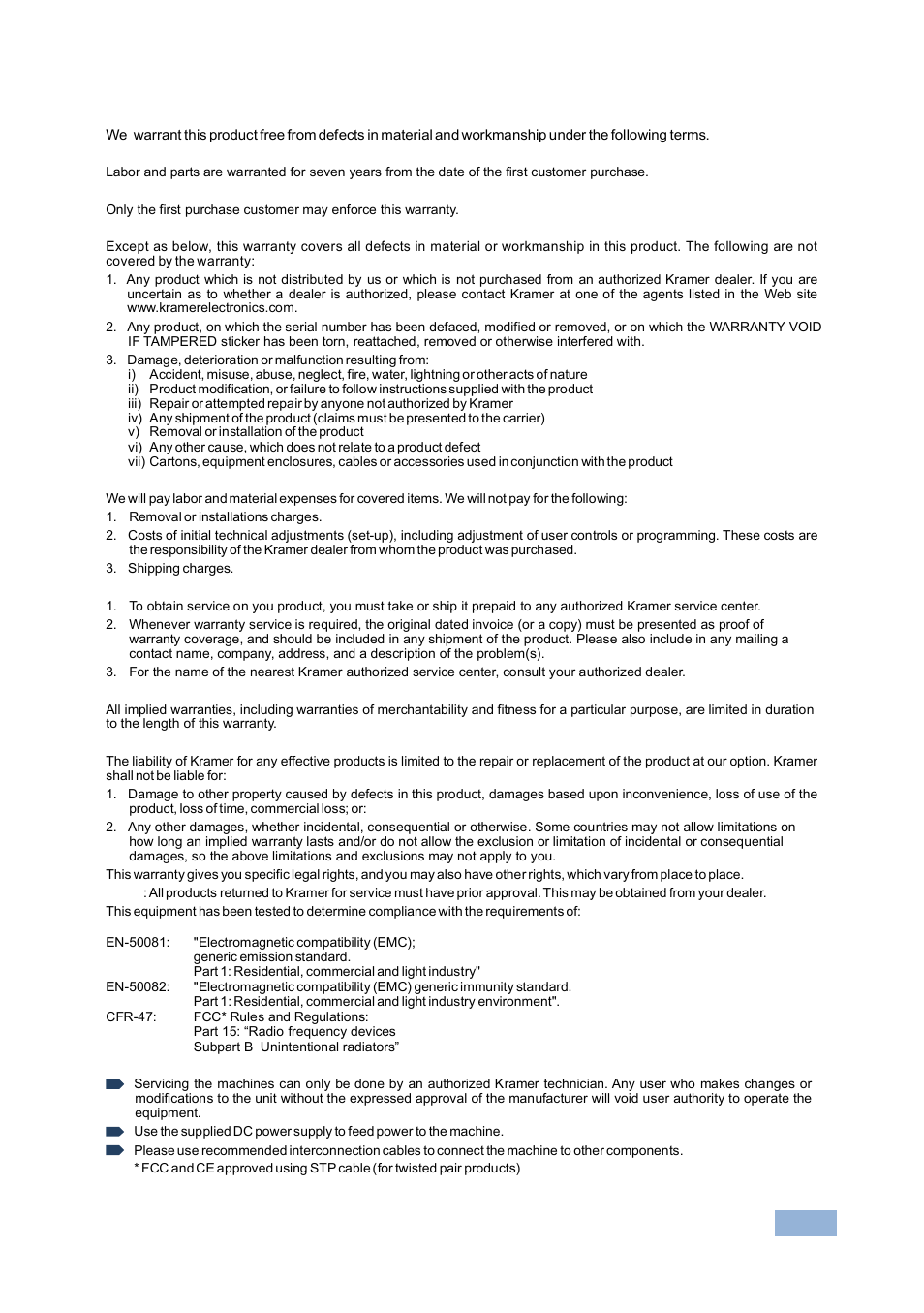 Kramer Electronics PT-101H4 User Manual | Page 12 / 13