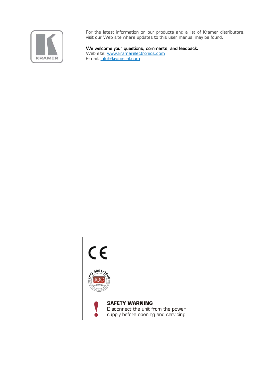Kramer Electronics PT-101H4 User Manual | Page 13 / 13