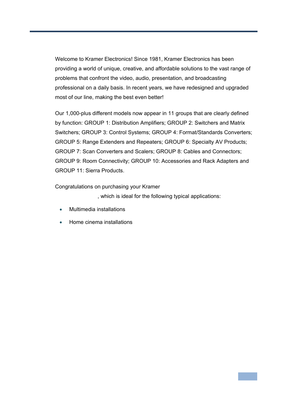 1 introduction, Introduction | Kramer Electronics PT-101H4 User Manual | Page 4 / 13