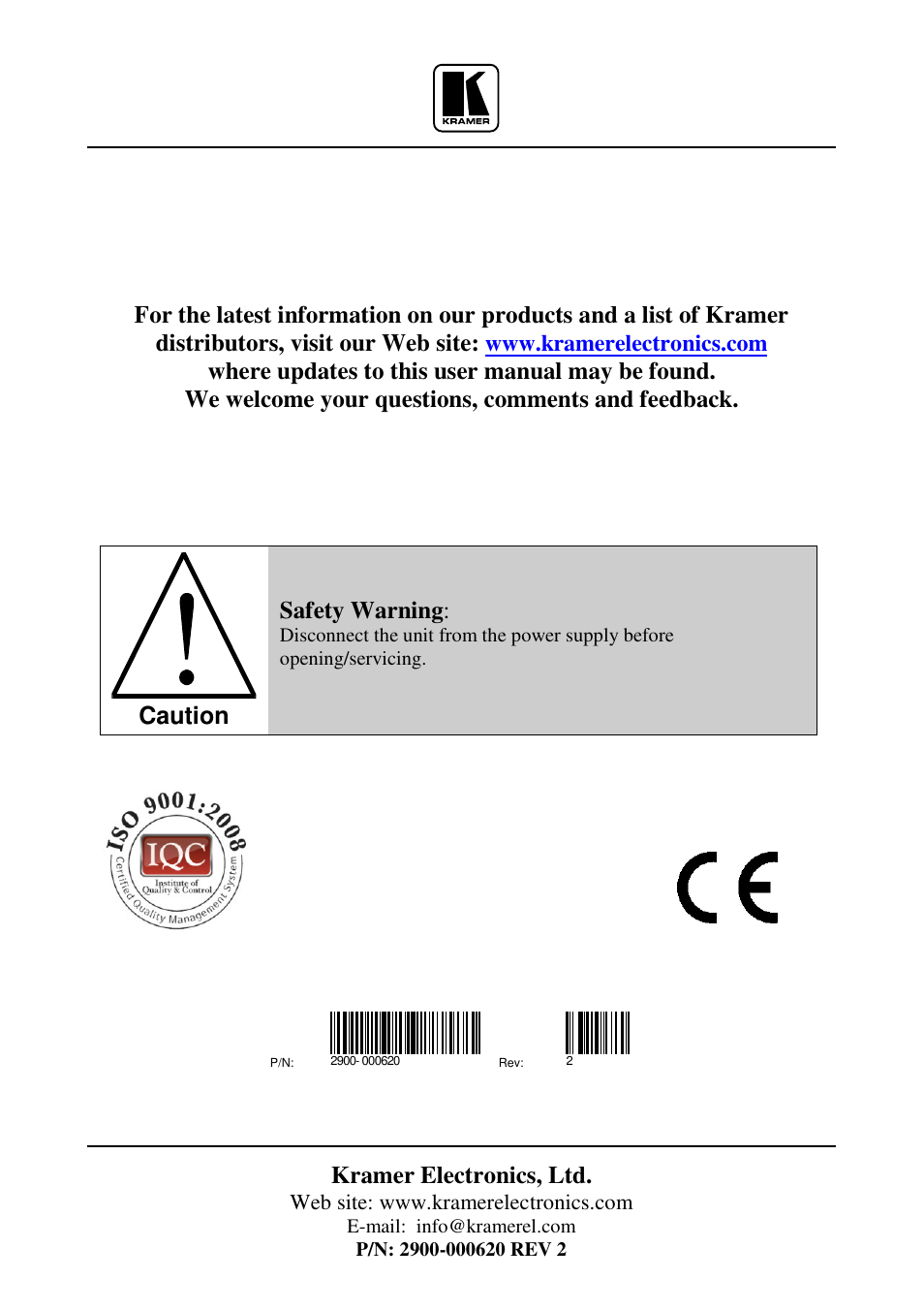 Kramer Electronics PT-101Hxl User Manual | Page 11 / 11