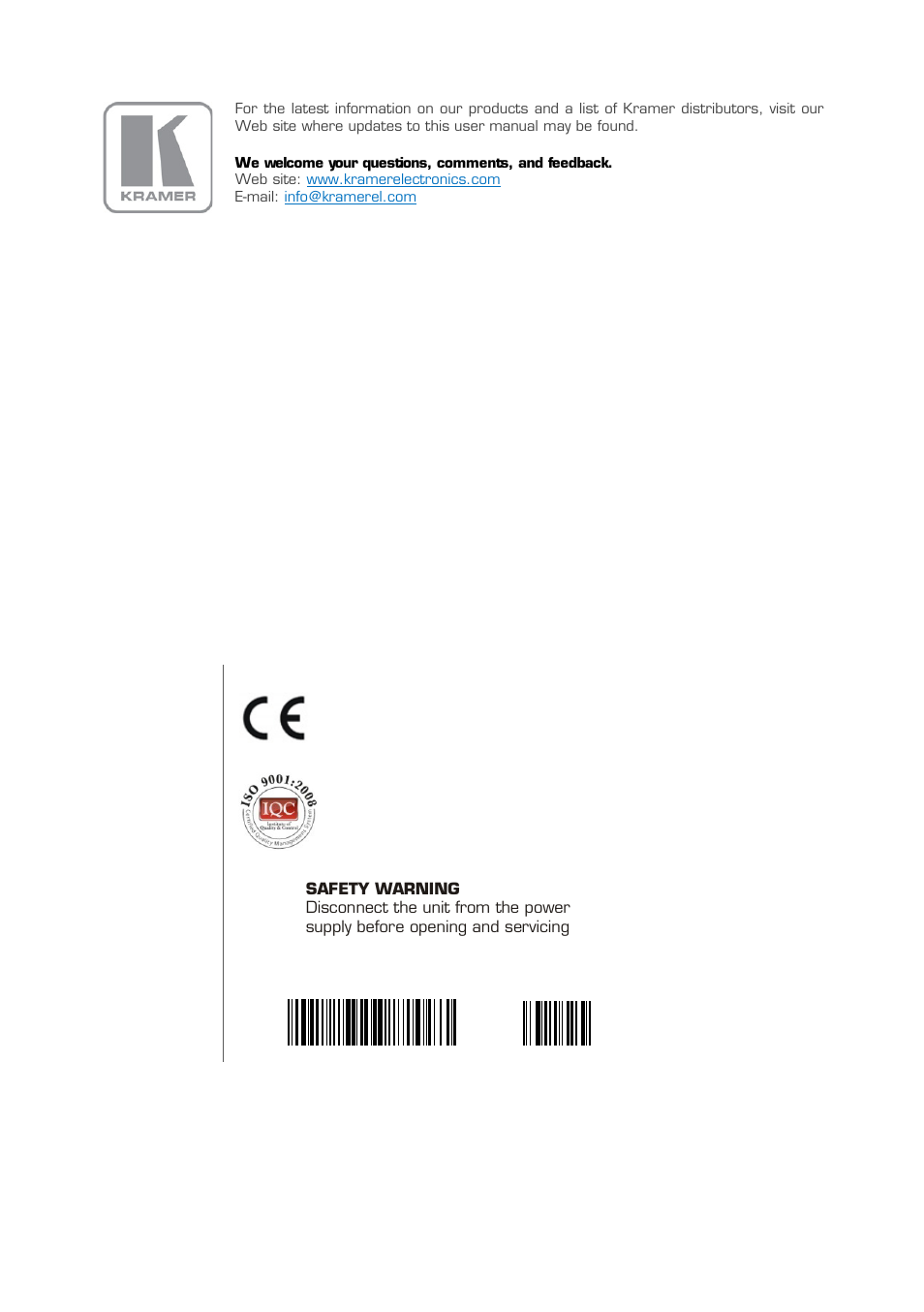 Kramer Electronics TP-125EDID User Manual | Page 31 / 31
