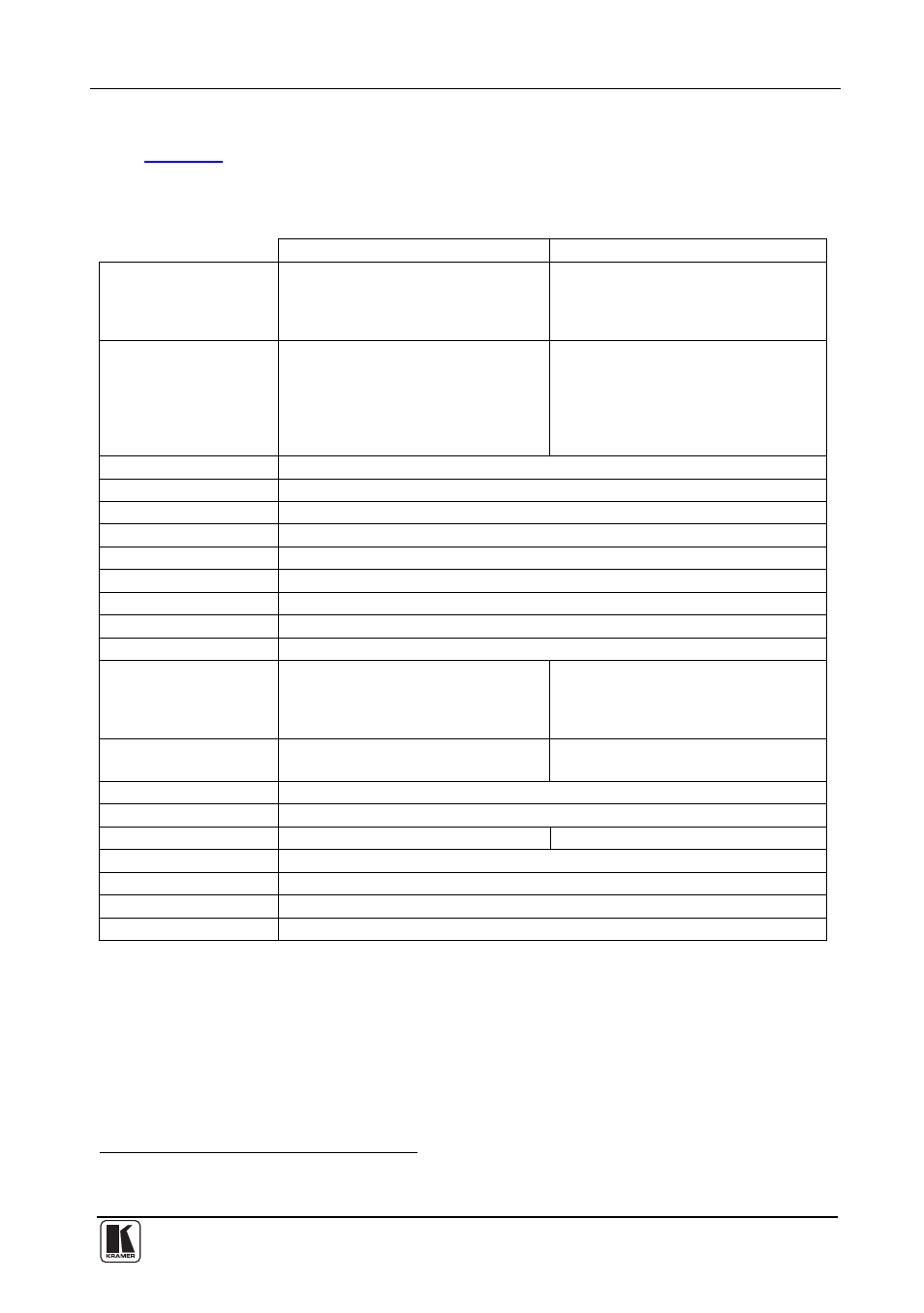 Table 10: technical specifications | Kramer Electronics TP-126-od User Manual | Page 26 / 37