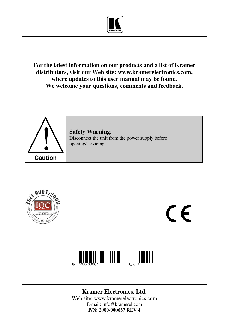 Kramer Electronics TP-126-od User Manual | Page 37 / 37