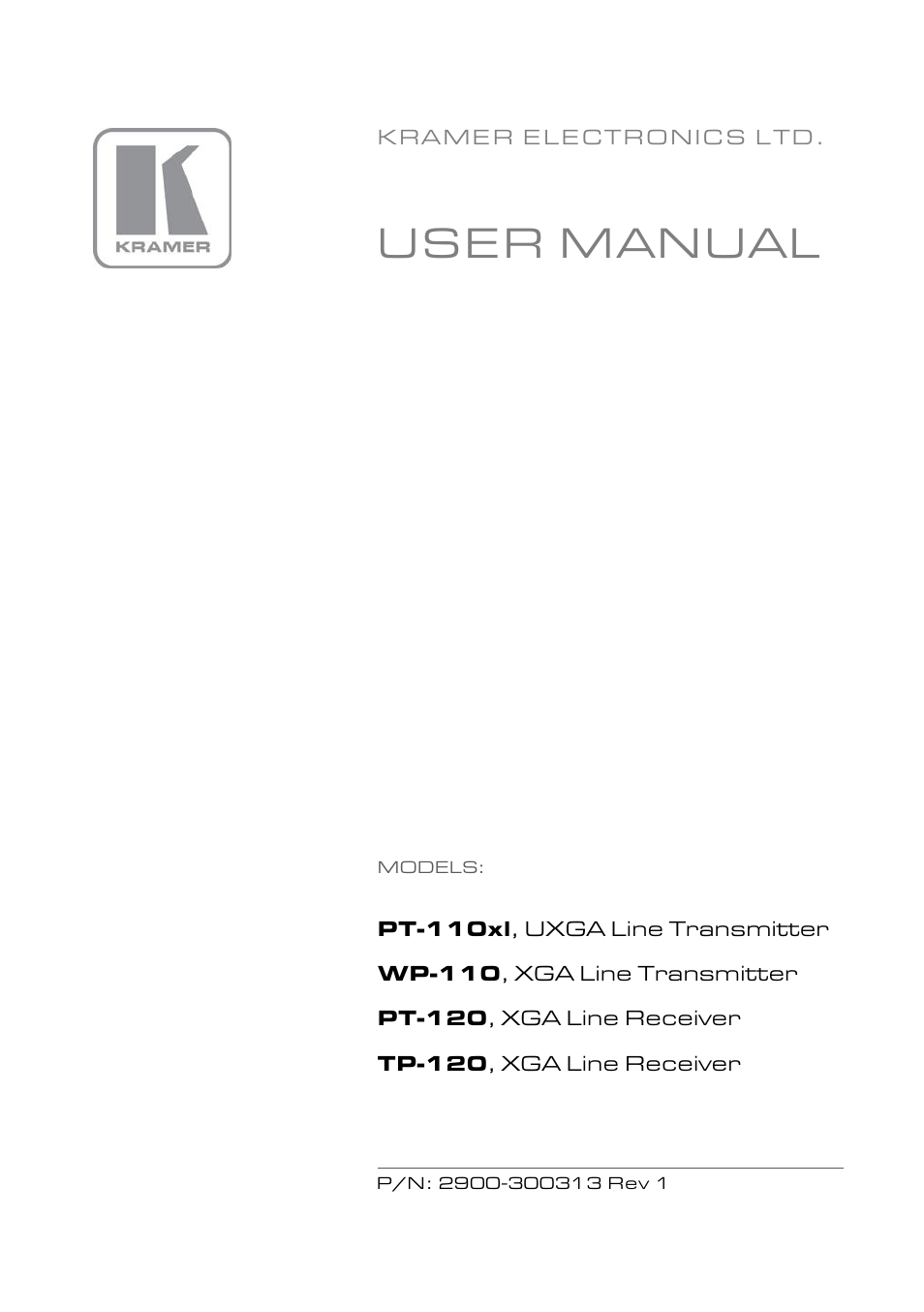 Kramer Electronics PT-120 User Manual | 20 pages