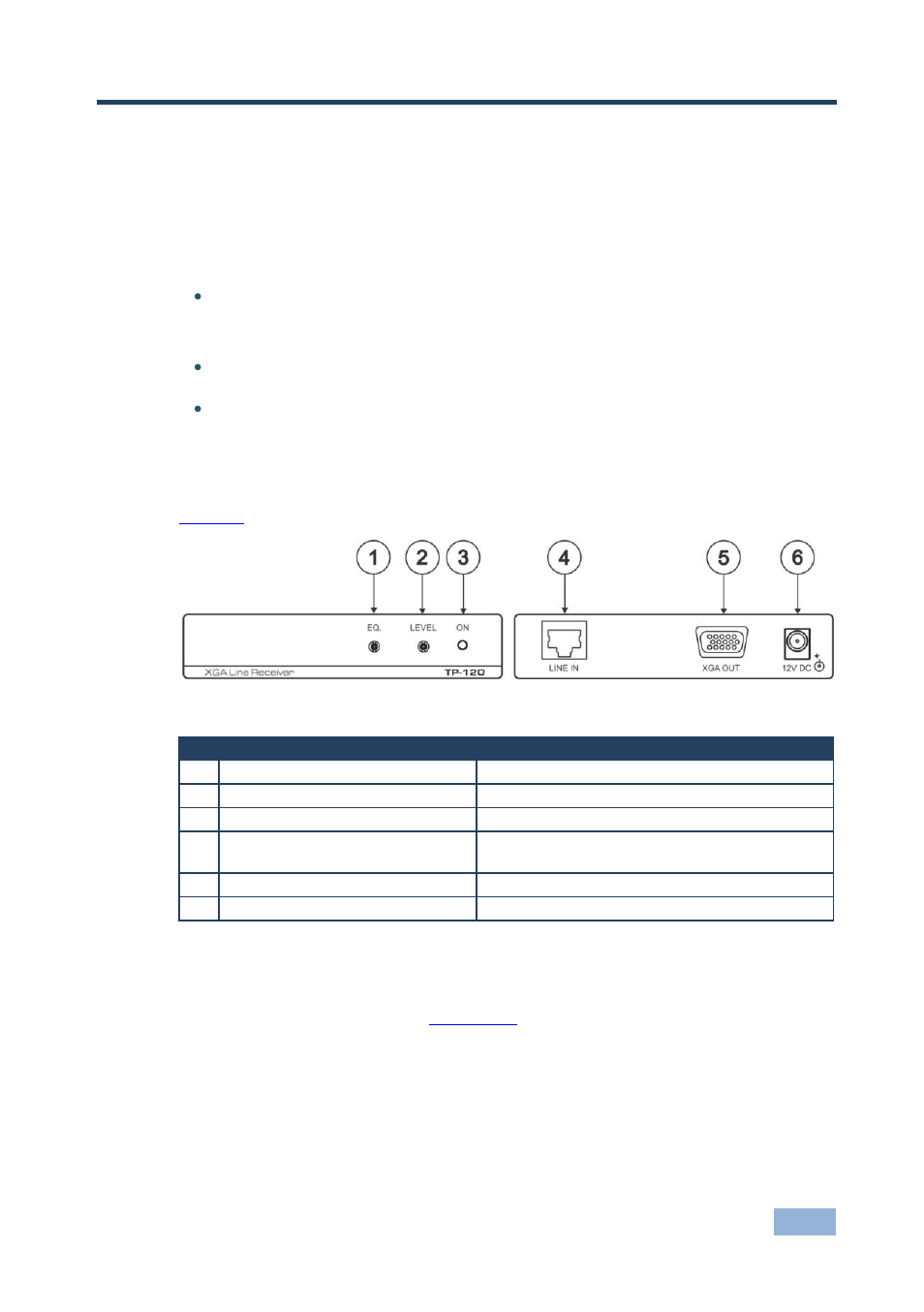 6 tp-120 xga line receiver, 1 your tp-120 xga line receiver, 2 connecting the tp-120 xga line receiver | Tp-120 xga line receiver, Your tp-120 xga line receiver, Connecting the tp-120 xga line receiver, Figure 7: tp-120 xga line receiver, 6tp-120 xga line receiver | Kramer Electronics PT-120 User Manual | Page 16 / 20