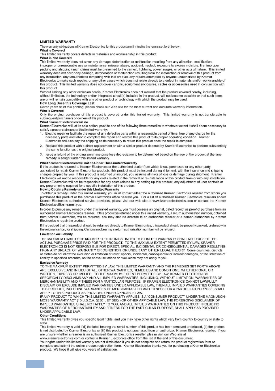 Kramer Electronics PT-120 User Manual | Page 19 / 20