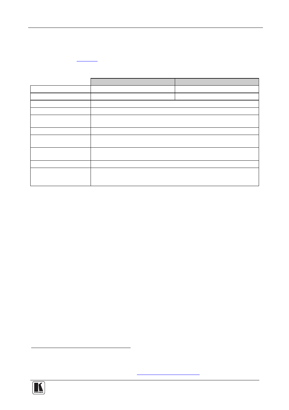 8 technical specifications, Technical specifications, Table 6: technical specifications | Kramer Electronics WP-562 User Manual | Page 20 / 22