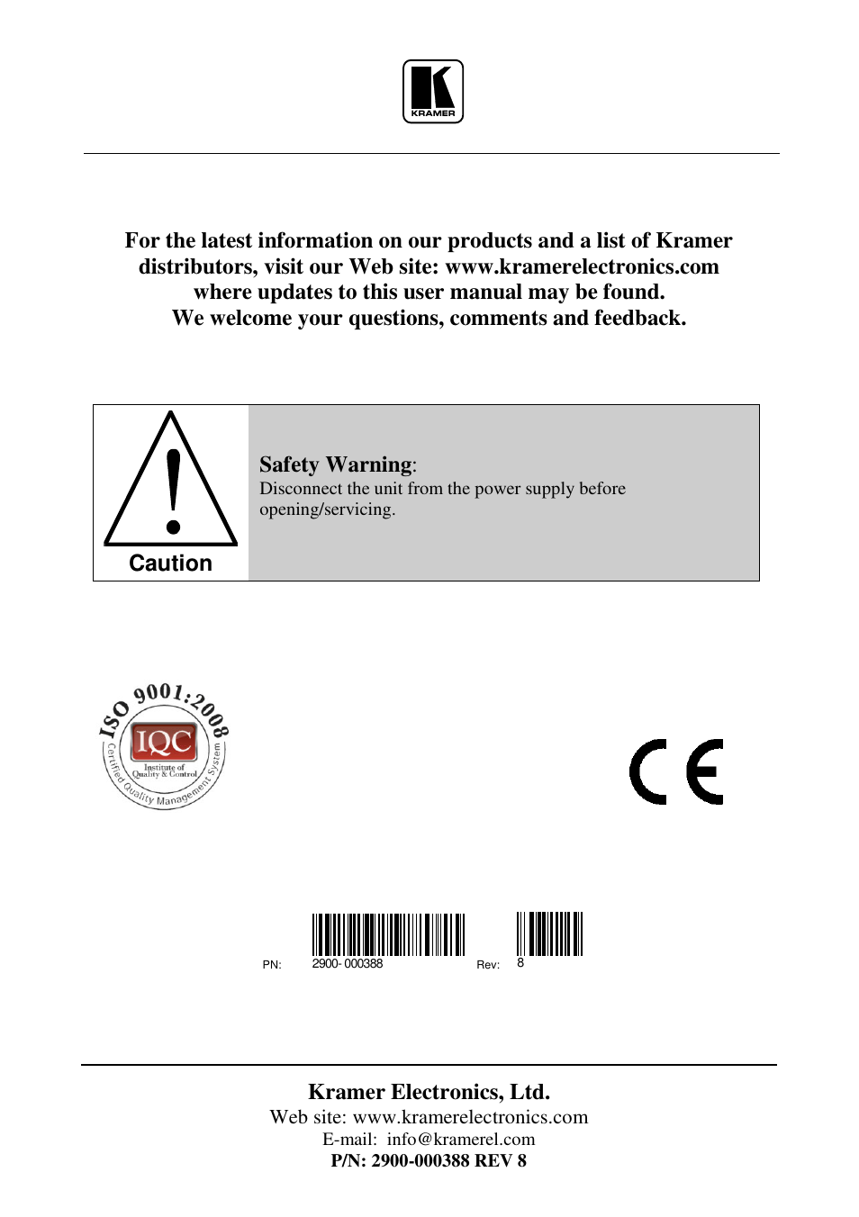 Kramer Electronics WP-562 User Manual | Page 22 / 22