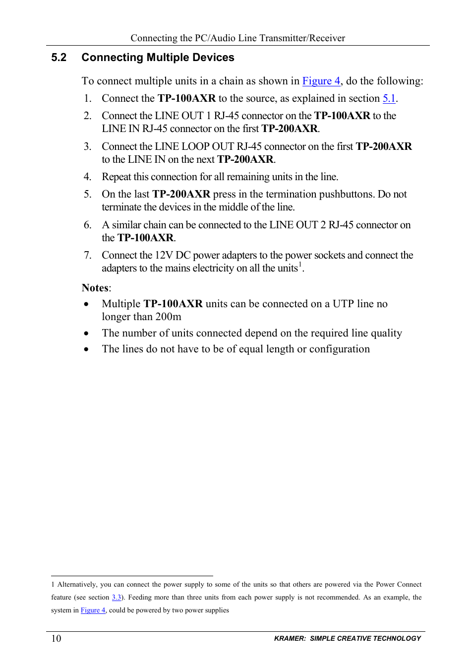2 connecting multiple devices, Connecting multiple devices | Kramer Electronics TP-200AXR User Manual | Page 12 / 16