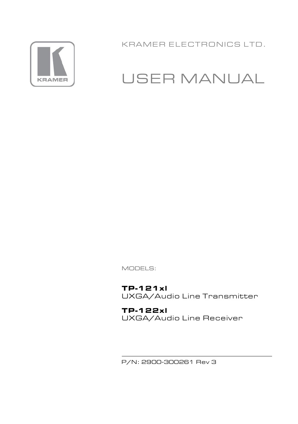 Kramer Electronics TP-122xl User Manual | 17 pages