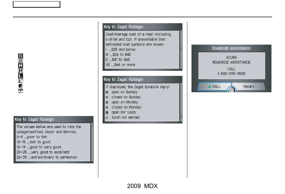 Information features, 2009 mdx | Acura 2009 MDX User Manual | Page 82 / 174