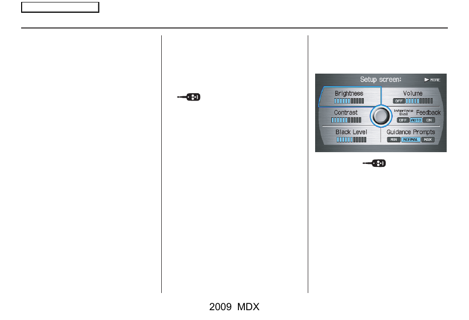 System setup, 2009 mdx | Acura 2009 MDX User Manual | Page 83 / 174