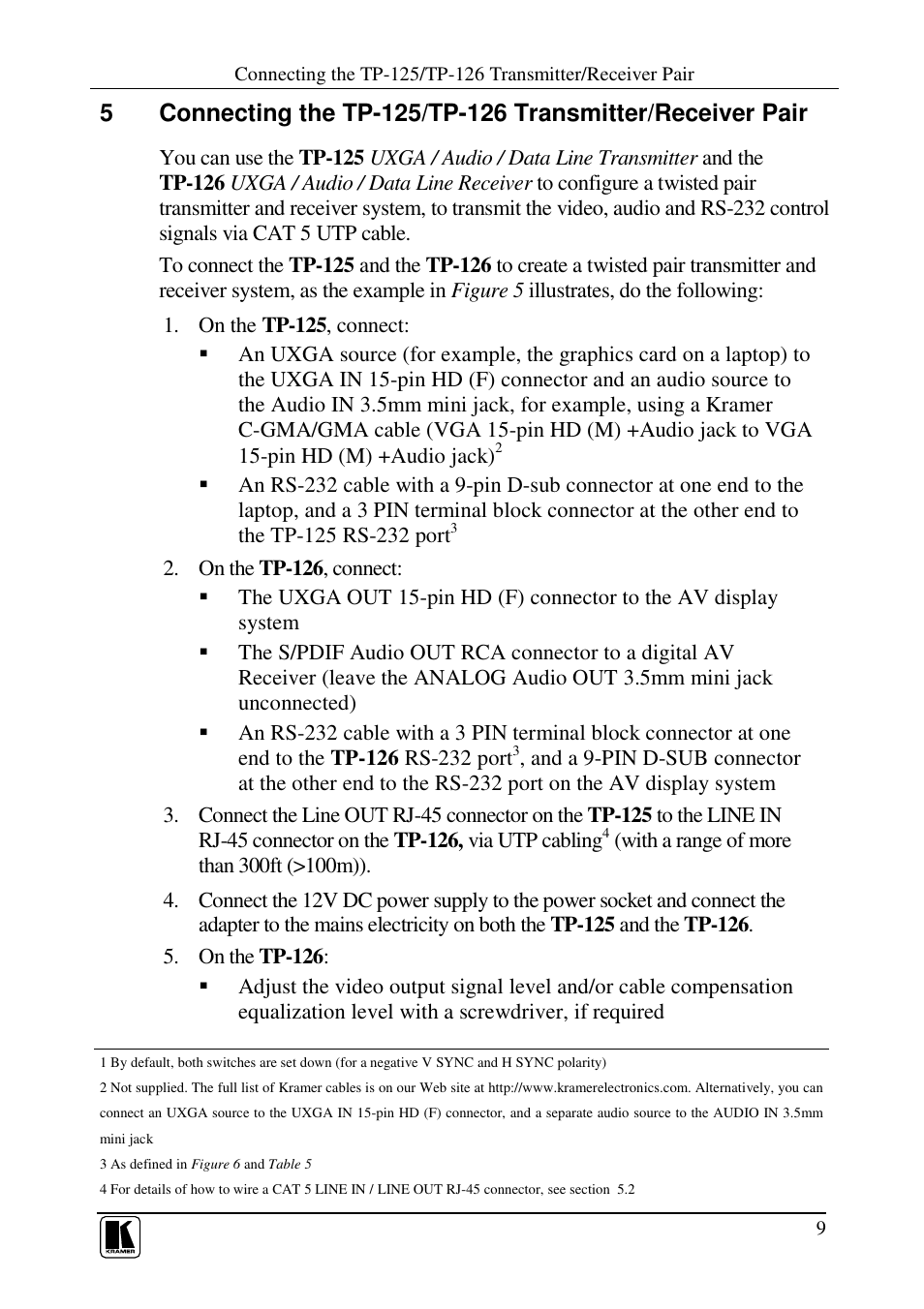 Kramer Electronics TP-126 User Manual | Page 11 / 16