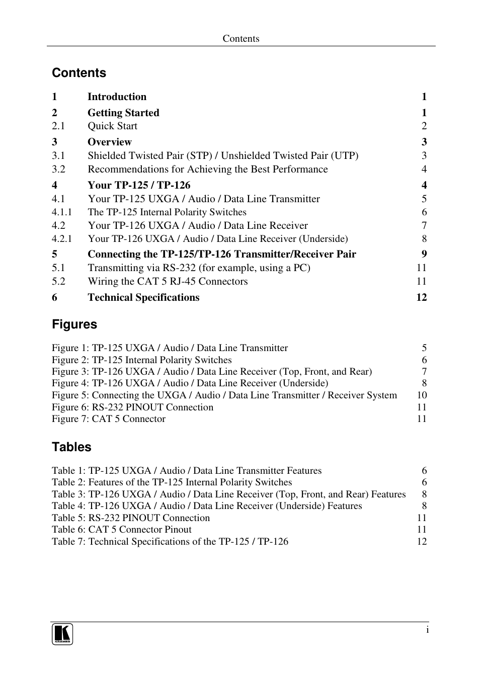 Kramer Electronics TP-126 User Manual | Page 2 / 16