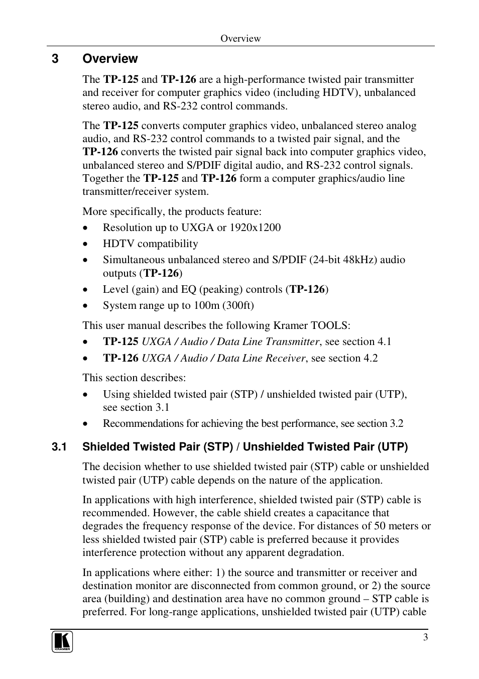 Kramer Electronics TP-126 User Manual | Page 5 / 16