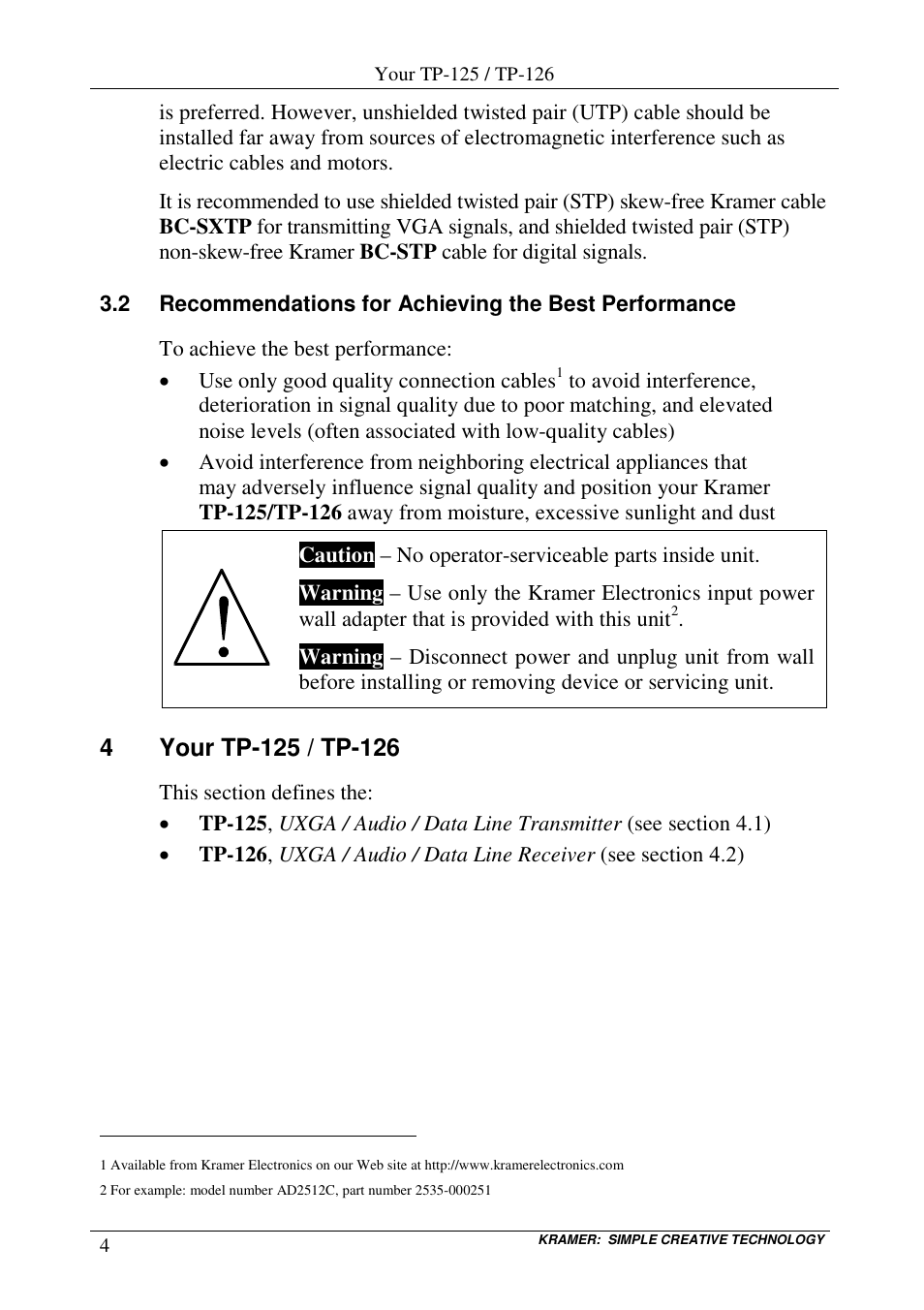 Kramer Electronics TP-126 User Manual | Page 6 / 16