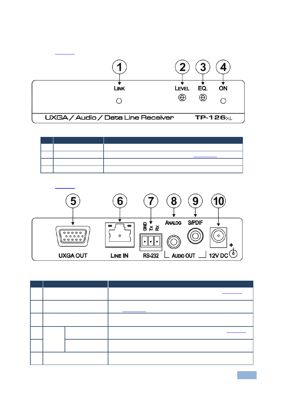 Section | Kramer Electronics TP-126xl User Manual | Page 10 / 17