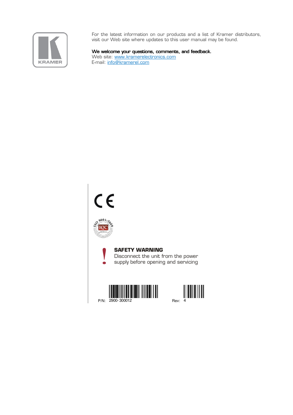 Kramer Electronics TP-134 User Manual | Page 18 / 18
