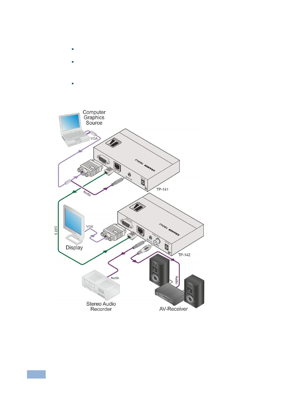 Figure 3: connecting the tp-141, tp-142, Figure 3 | Kramer Electronics TP-142 User Manual | Page 13 / 17