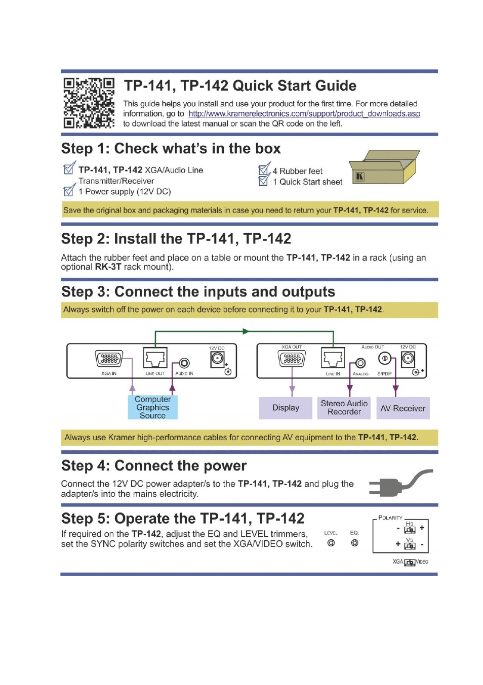 Kramer Electronics TP-142 User Manual | Page 2 / 17