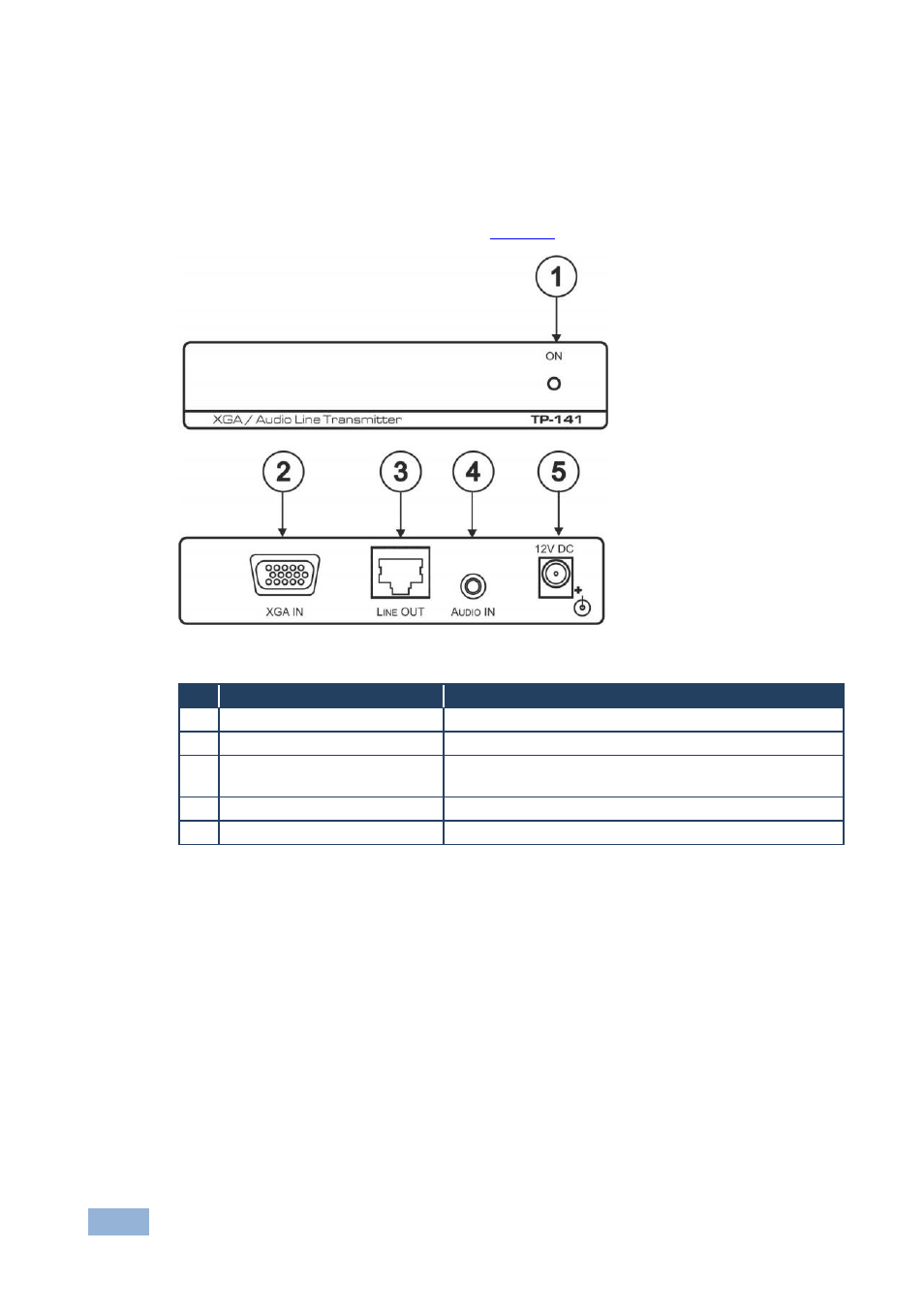 3 defining the tp-141 xga/audio line transmitter, Defining the tp-141 xga/audio line transmitter, Figure 1: tp-141 xga/audio line transmitter | Kramer Electronics TP-142 User Manual | Page 9 / 17