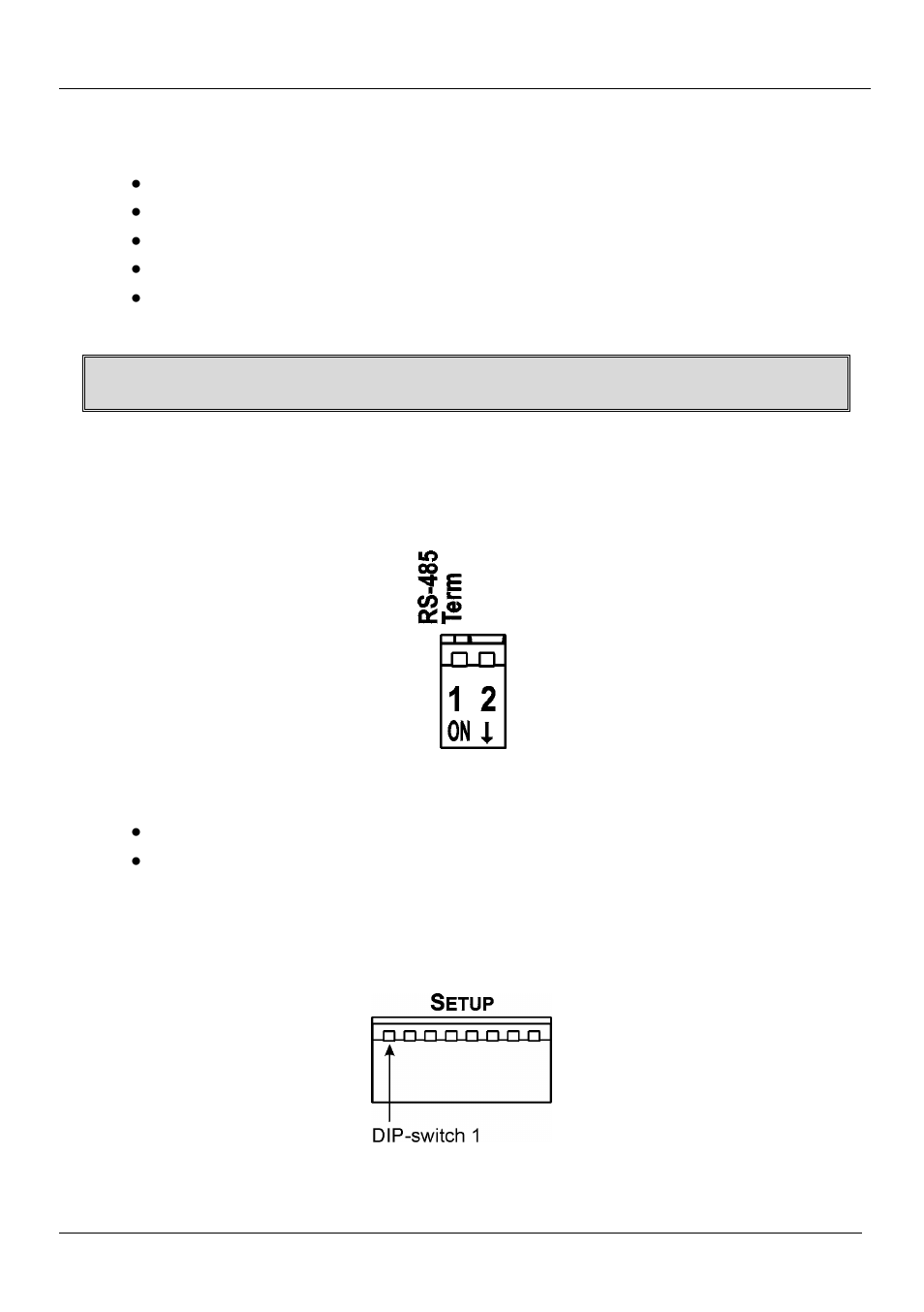 7 setting the dip-switches on the tp-185, 1 setting the rs-485 bus termination, 2 enabling and disabling the reply feature | Setting the dip-switches on the tp-185, Setting the rs-485 bus termination, Enabling and disabling the reply feature, Figure 4: tp-185 dip-switch rs-485 termination, On 7.1.1, On 7.1.2, N 7.1.1 | Kramer Electronics TP-185 User Manual | Page 13 / 21