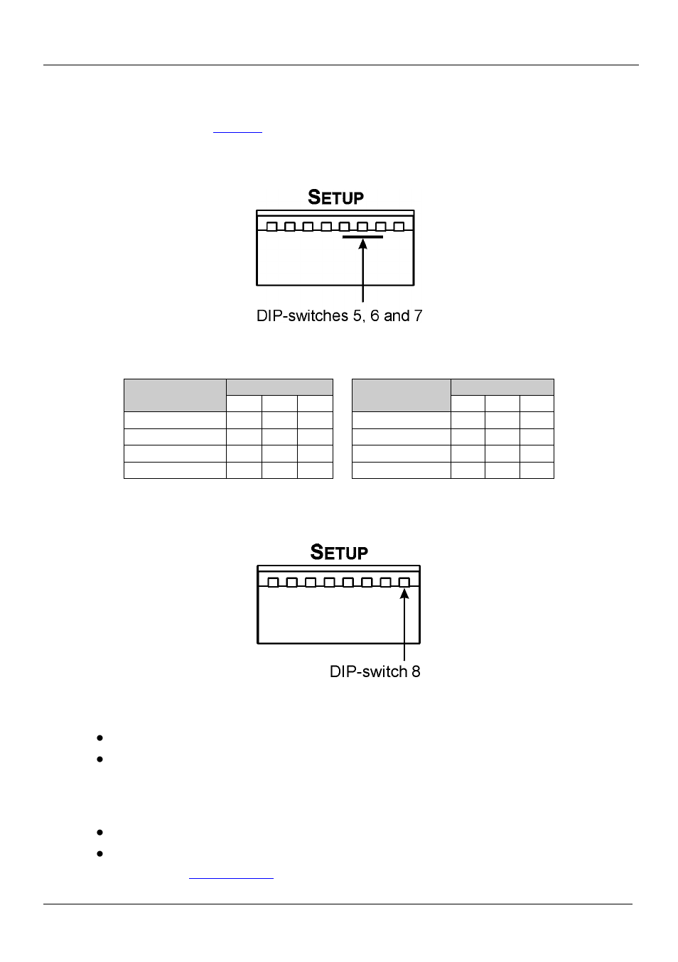 4 setting the rs-232/rs-485 baud rate dip-switches, 5 selecting hardware/software mode, 1 hardware mode | Setting the rs-232/rs-485 baud rate dip-switches, Selecting hardware/software mode, Figure 7: tp-185 baud rate dip-switches, Table 4: serial port baud rate dip-switch setting, On 7.1.4, On 7.1.5 | Kramer Electronics TP-185 User Manual | Page 15 / 21