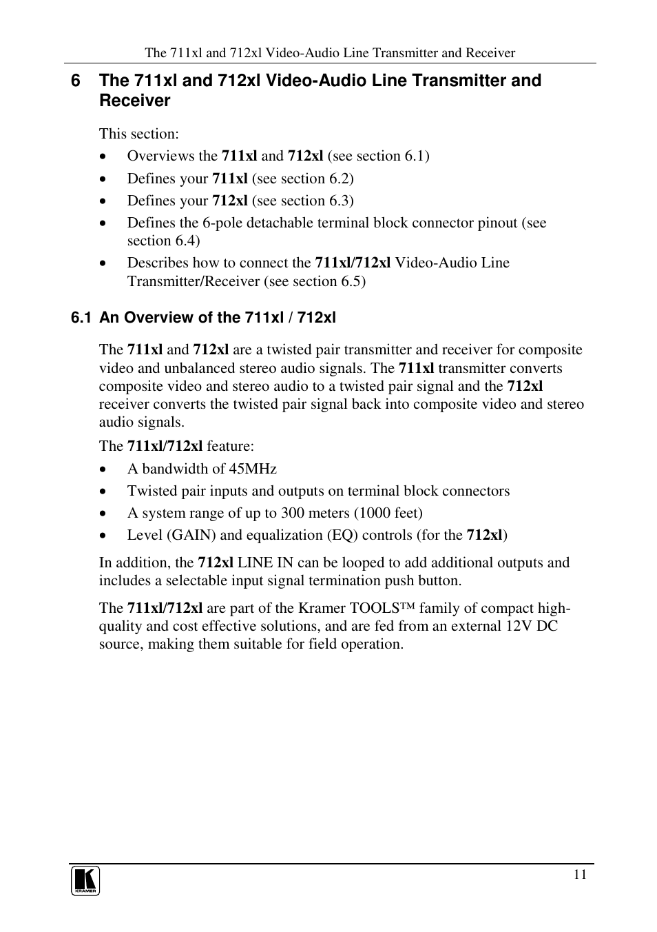 Kramer Electronics TP-1xl User Manual | Page 13 / 21