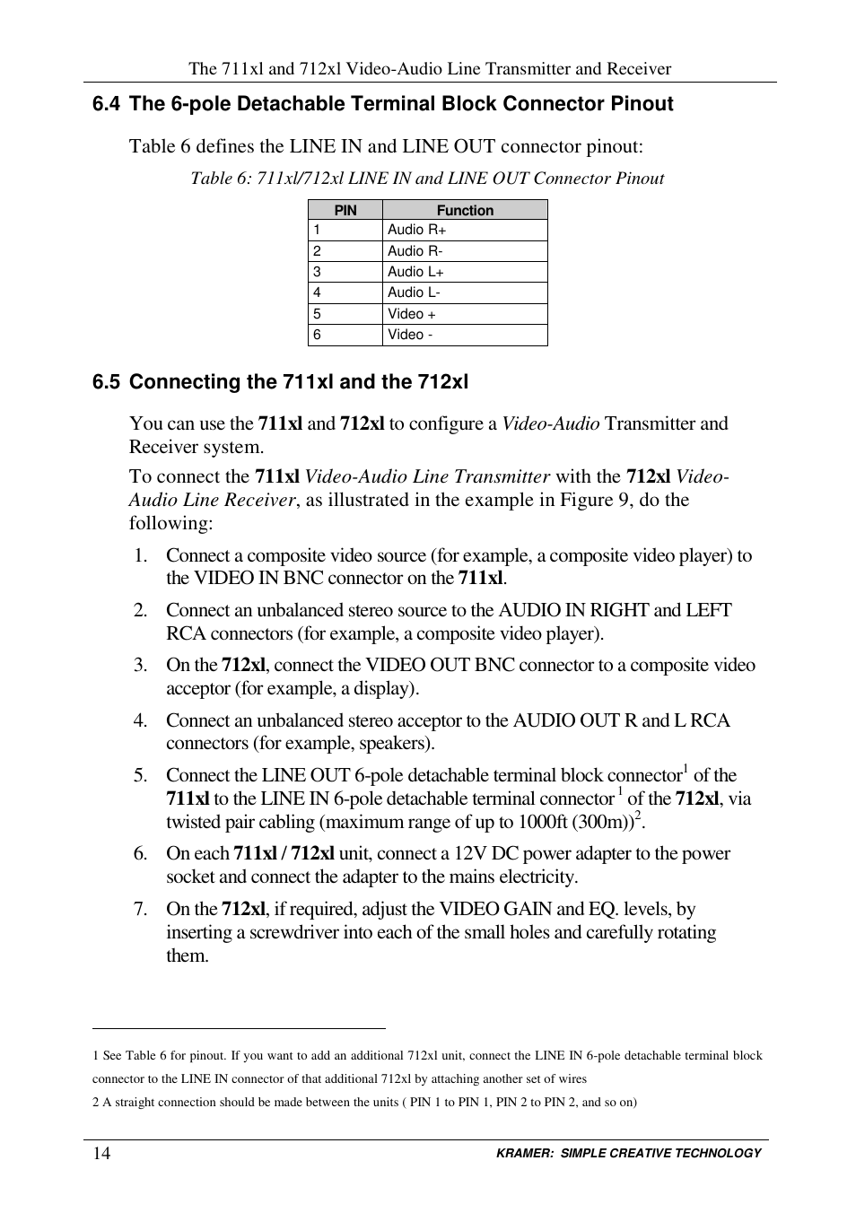 Kramer Electronics TP-1xl User Manual | Page 16 / 21