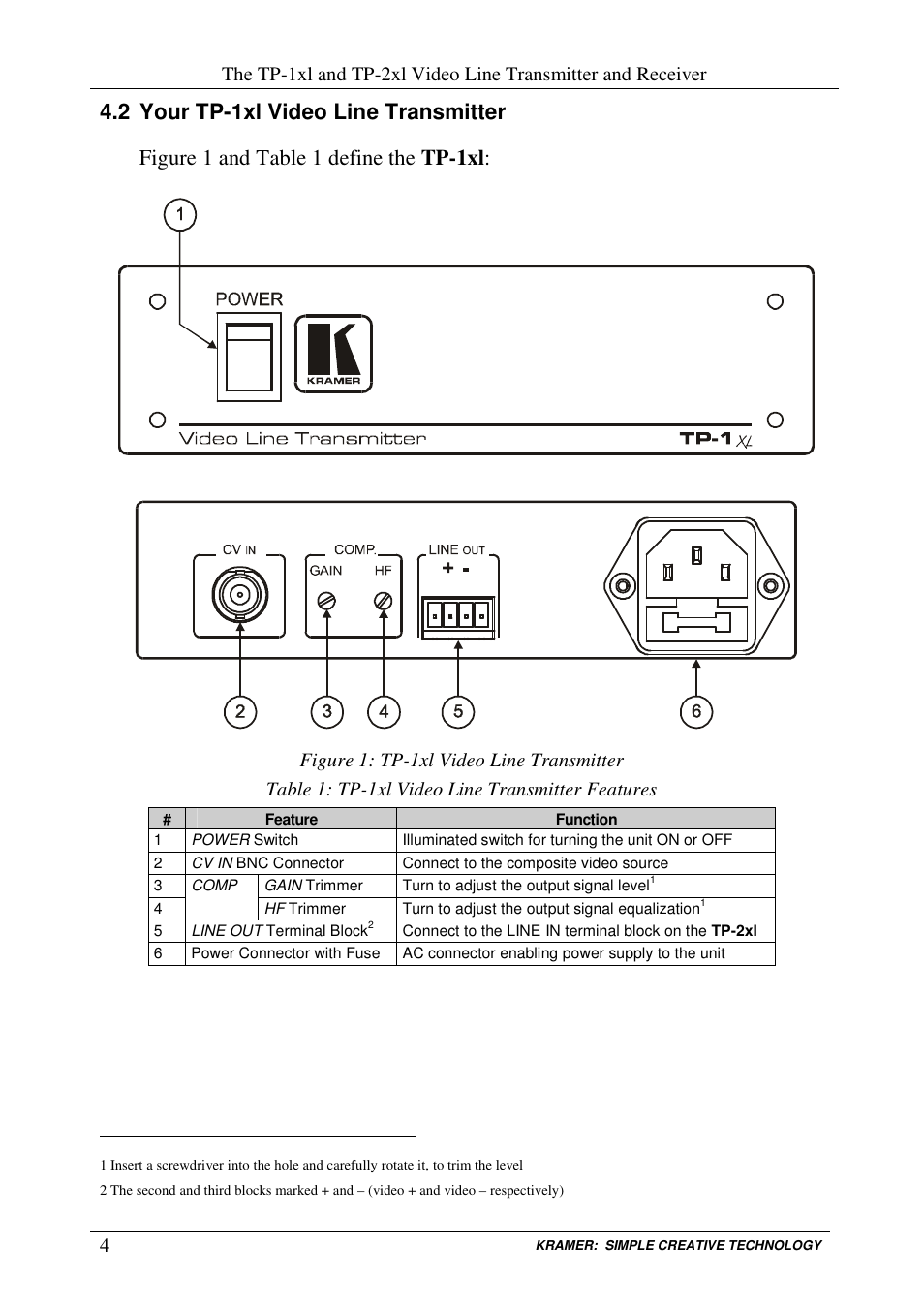 Kramer Electronics TP-1xl User Manual | Page 6 / 21