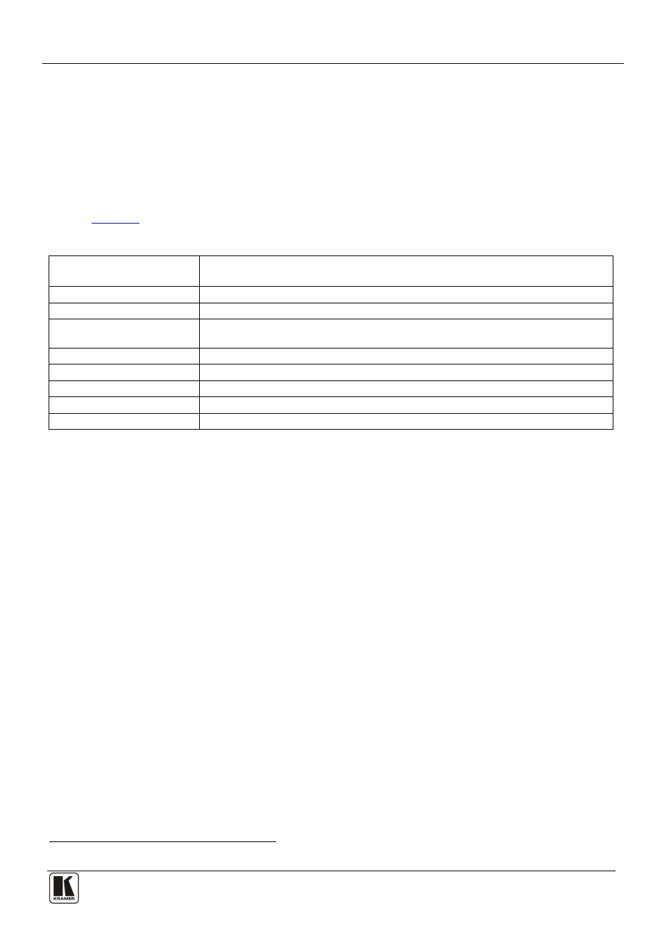 Technical specifications, 6technical specifications, Table 2 includes the technical specifications | Kramer Electronics TP-300FW User Manual | Page 11 / 13