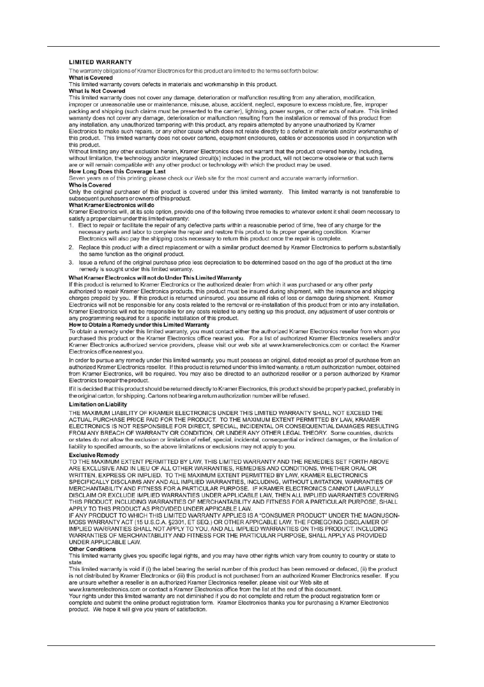Kramer Electronics TP-300FW User Manual | Page 12 / 13