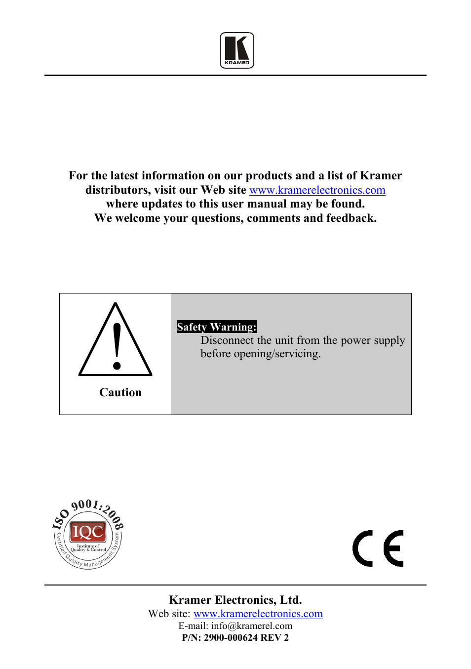 Kramer Electronics TP-330FW User Manual | Page 12 / 12