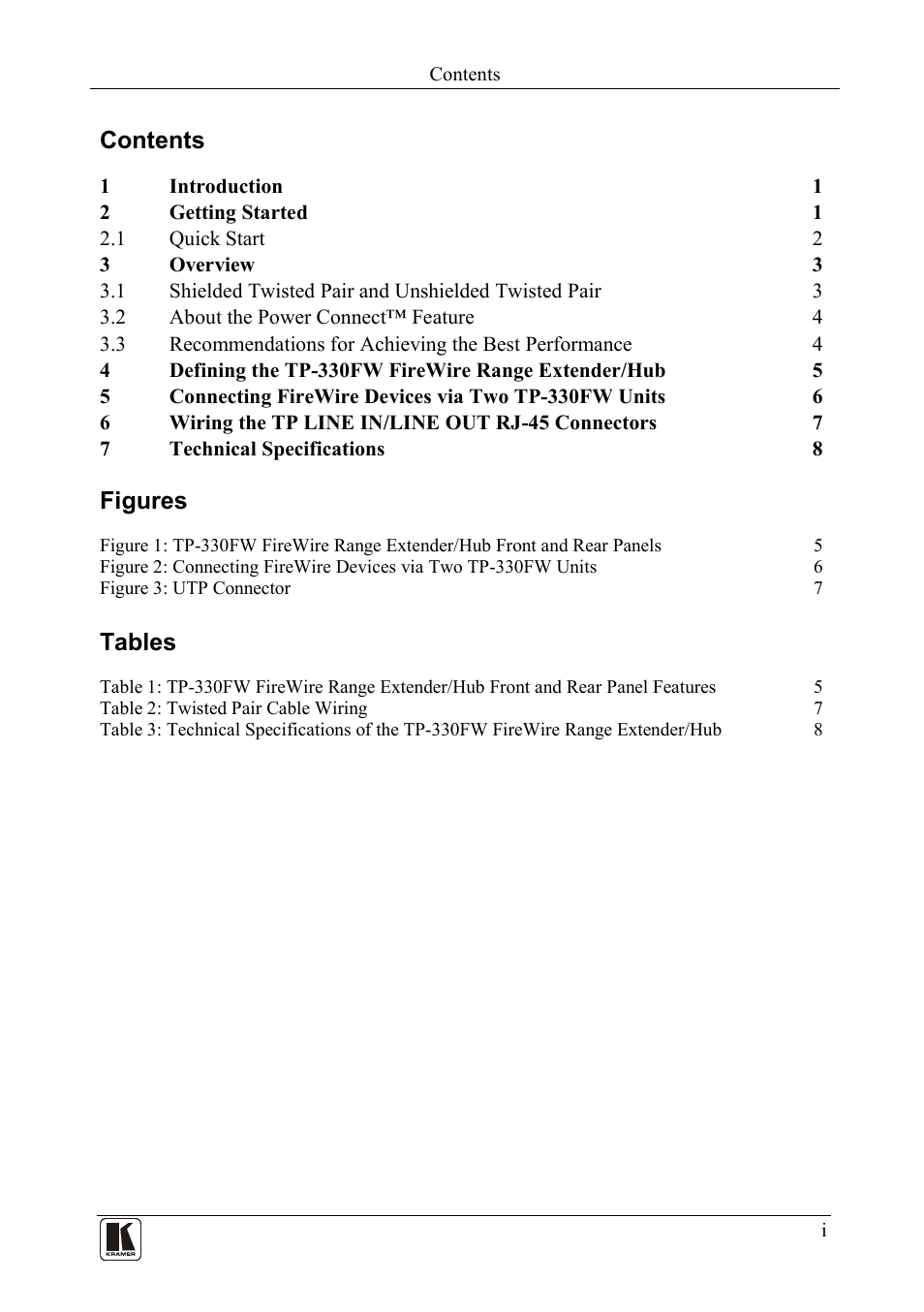 Kramer Electronics TP-330FW User Manual | Page 2 / 12