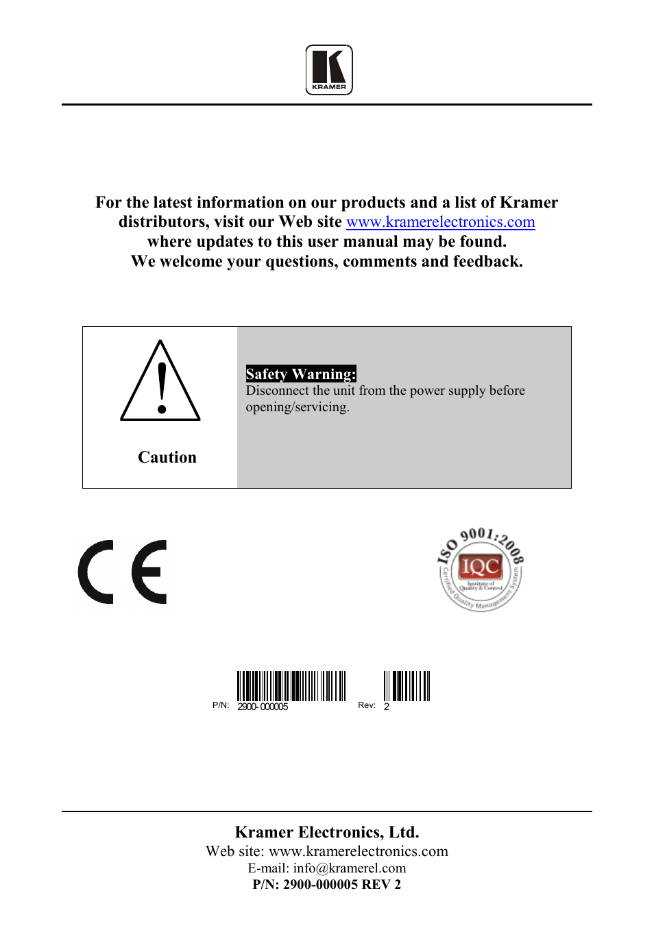 Kramer Electronics TP-400FW User Manual | Page 12 / 12