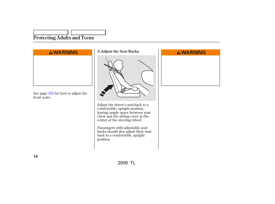 Protecting adults and teens | Acura 2009 TL User Manual | Page 17 / 648