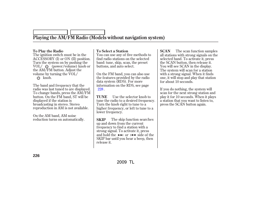 Acura 2009 TL User Manual | Page 229 / 648