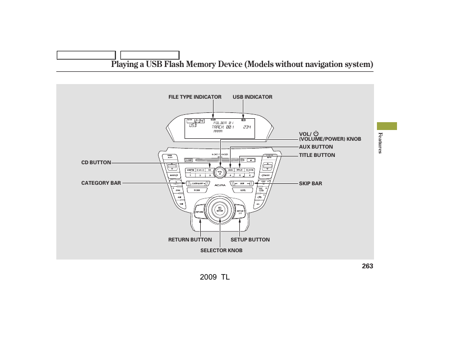 2009 tl | Acura 2009 TL User Manual | Page 266 / 648
