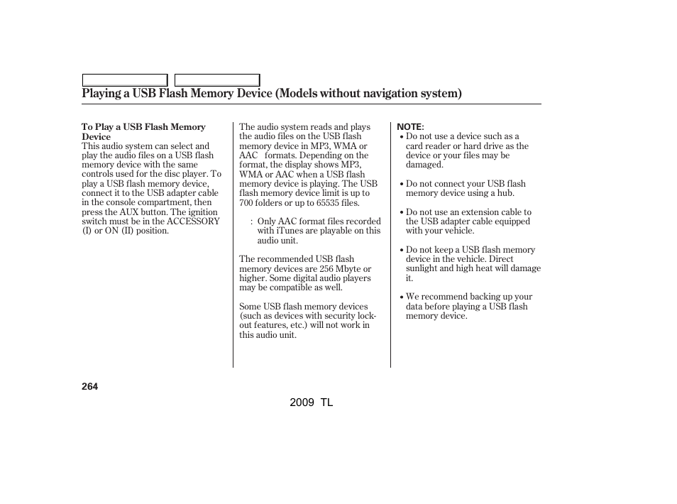 Acura 2009 TL User Manual | Page 267 / 648