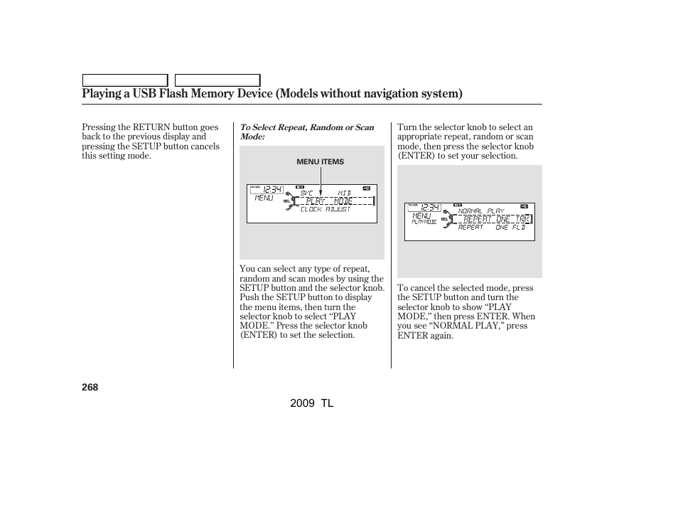 Acura 2009 TL User Manual | Page 271 / 648