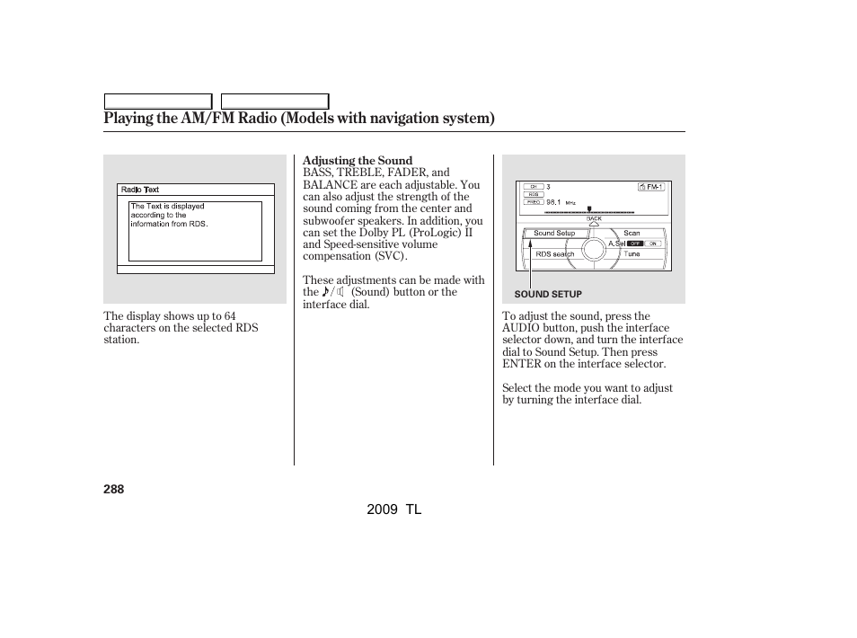 Acura 2009 TL User Manual | Page 291 / 648