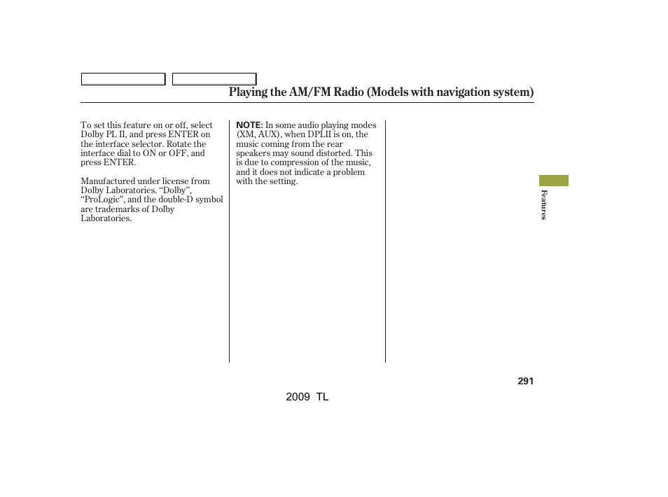 Acura 2009 TL User Manual | Page 294 / 648