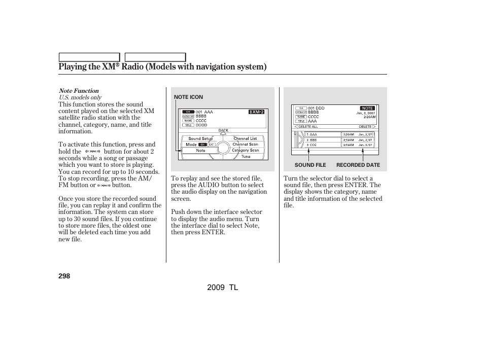 Acura 2009 TL User Manual | Page 301 / 648
