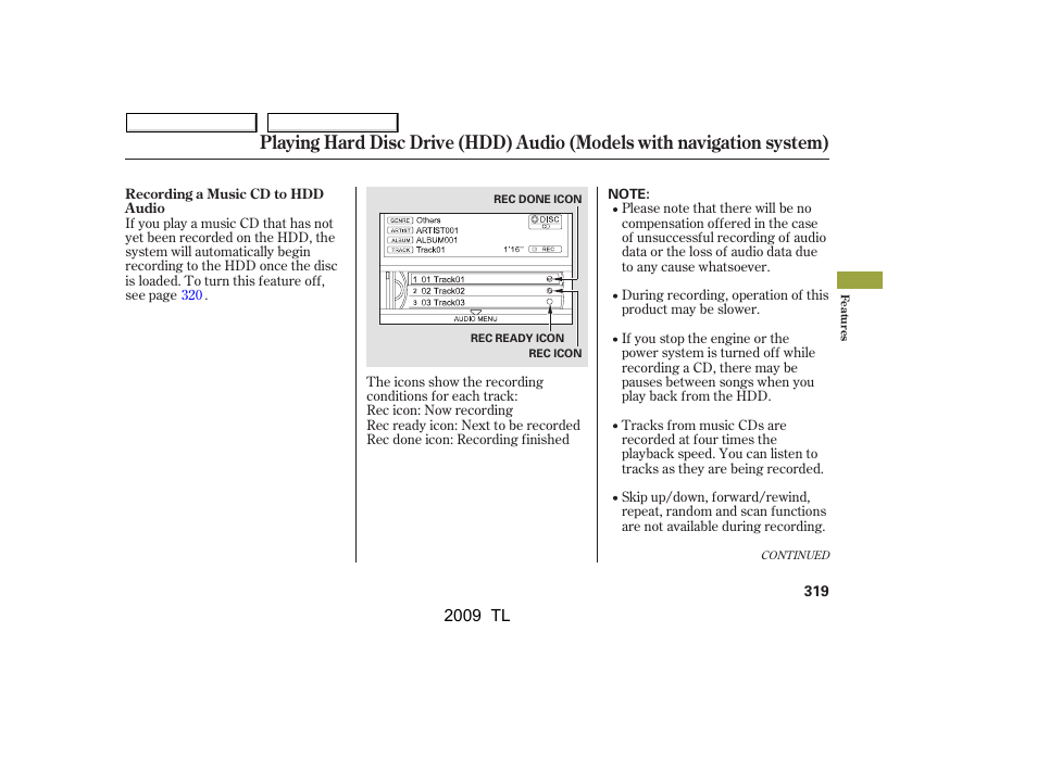 2009 tl | Acura 2009 TL User Manual | Page 322 / 648
