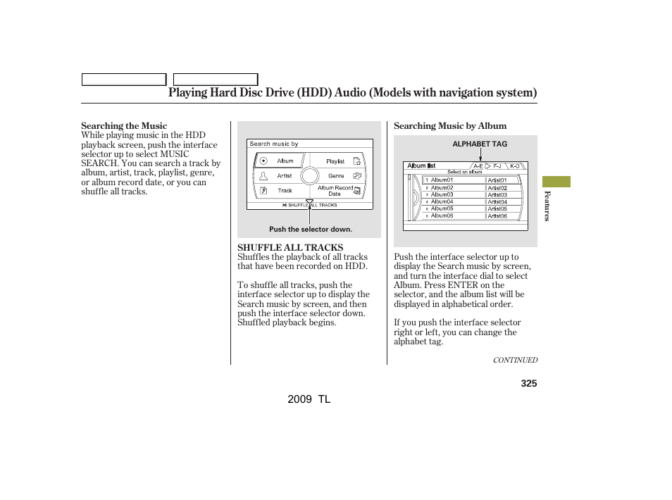 Acura 2009 TL User Manual | Page 328 / 648