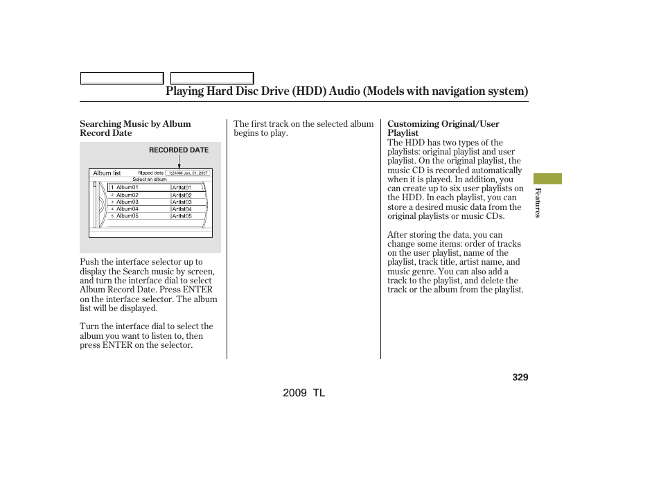 Acura 2009 TL User Manual | Page 332 / 648