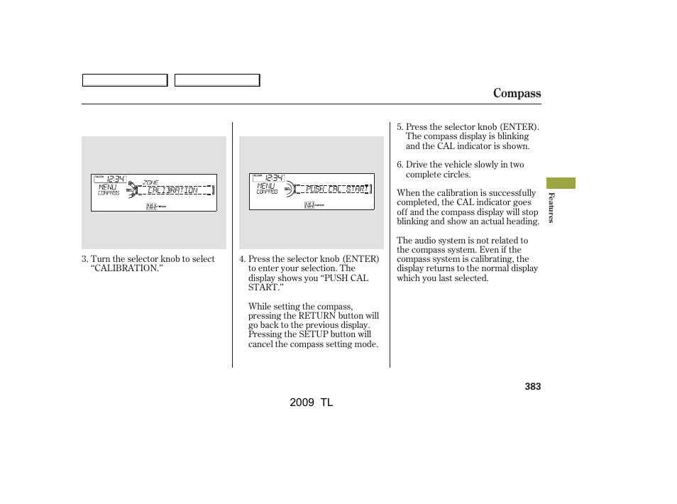 Compass | Acura 2009 TL User Manual | Page 386 / 648